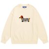 Cartoon Dog Sweater Casual Soft Baggy Knit Pullover Sweaters Long Sleeve Crewneck Tops 2025 Trendy Outfits