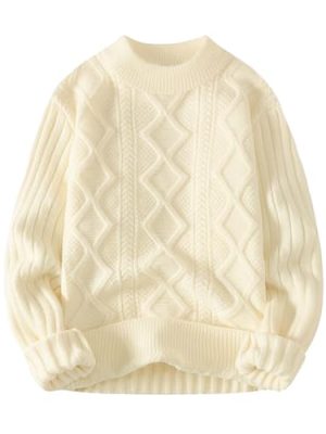 Womens Cable Knit Sweater Oversized Chunky Rory Gilmore Crewneck Solid Long Sleeve Pullover Knitted Sweater