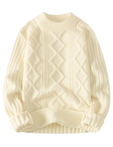 Womens Cable Knit Sweater Oversized Chunky Rory Gilmore Crewneck Solid Long Sleeve Pullover Knitted Sweater