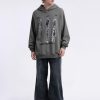 Y2k Hoodies Blurry Shadow Print Hoodie Oversized Hooded Sweatshirt Pullover Tops