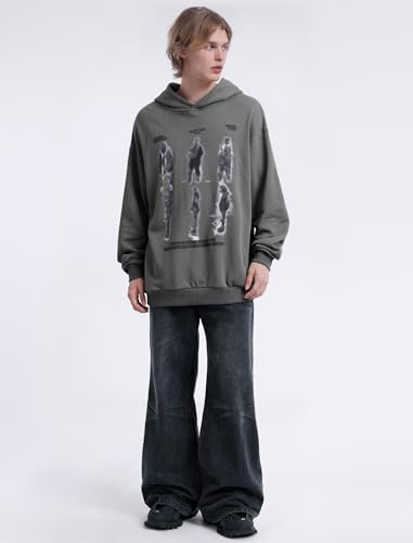 Y2k Hoodies Blurry Shadow Print Hoodie Oversized Hooded Sweatshirt Pullover Tops