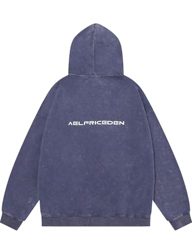 Womens Oversized Hoodie Heavyweight Vintage Streetwear Star Graphic Acid Wash Hoodies Pullover With Pockets