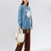 Oversized Sweaters for Women Trendy Unisex Duck Graphic Knit Fall Sweater Streetwear Couple Crewneck Pullover