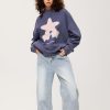 Womens Oversized Hoodie Heavyweight Vintage Streetwear Star Graphic Acid Wash Hoodies Pullover With Pockets