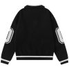 31QR2byoThL.jpg Number Graphic Polo Sweater Oversized V Neck Knit Sweater Y2k Long Sleeve Pullover Vintage Sweaters Tops