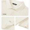 Mens Casual Polo Shirt Summer Short Sleeve Vacation Button Beach Knit Stretchy Golf Shirts