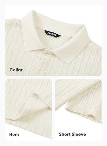 Mens Casual Polo Shirt Summer Short Sleeve Vacation Button Beach Knit Stretchy Golf Shirts