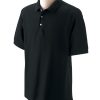 Men's Pima Piqué Short-Sleeve Polo L BLACK