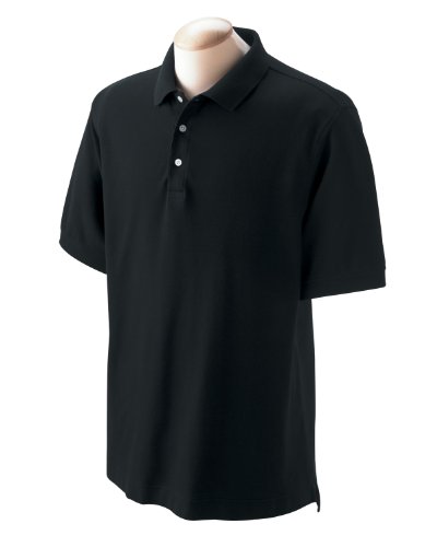 Men's Pima Piqué Short-Sleeve Polo L BLACK