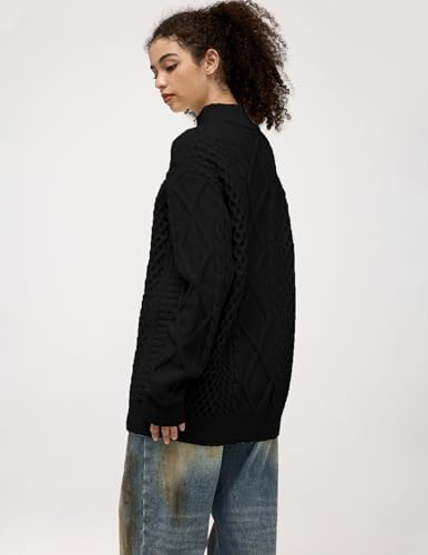 Oversized Sweater for Women Turtleneck Long Sleeve Sweater Arctic Velvet Knit Pullover