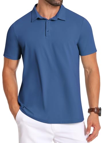 Mens Polo Shirts Short Sleeve Golf Shirts Moisture Wicking Athletic Casual Polo Shirts