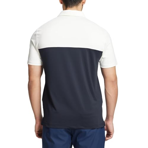 Golf Shirts for Men Dry Fit Performance Chest Print Color Block Moisture Wicking Casual Short Sleeve Polo Shirts