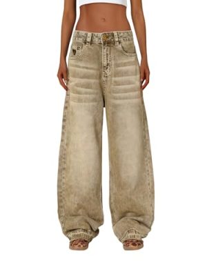 Barrel Jeans Retro Loose Jean Pant Casual Wide Leg Baggy Denim Pants Streetwear