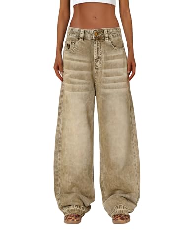 Barrel Jeans Retro Loose Jean Pant Casual Wide Leg Baggy Denim Pants Streetwear