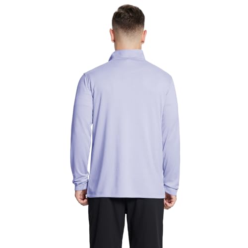 Quarter Zip Golf Pullover Men Dry Fit Long Sleeve Performance Wicking Mock Neck 1/4 Zip Pullover Mens Sweatshirt