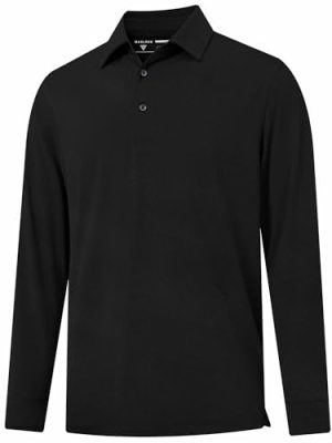 Golf Shirts for Men Dry Fit Performance Moisture Wicking Casual Heather Collared Long Sleeve Polo Shirts for Men