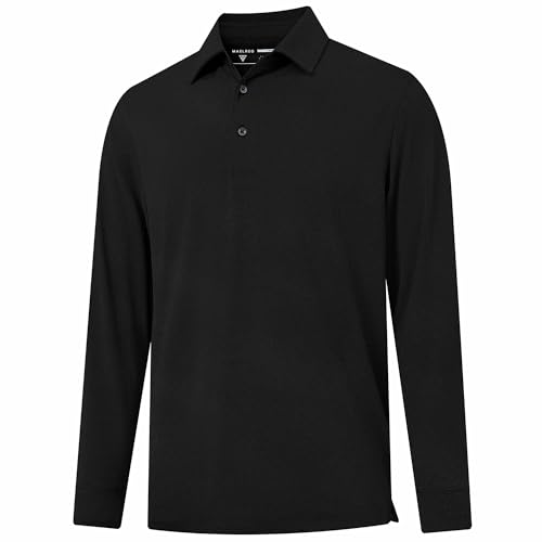 Golf Shirts for Men Dry Fit Performance Moisture Wicking Casual Heather Collared Long Sleeve Polo Shirts for Men