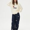 Cartoon Dog Sweater Casual Soft Baggy Knit Pullover Sweaters Long Sleeve Crewneck Tops 2025 Trendy Outfits