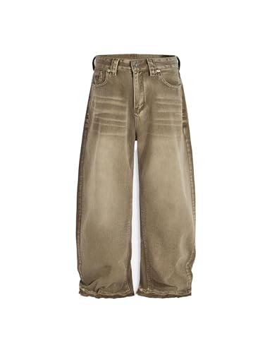 Barrel Jeans Retro Loose Jean Pant Casual Wide Leg Baggy Denim Pants Streetwear