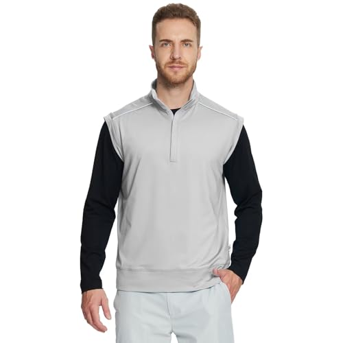 31h4H8SJdkL.jpg Golf Vests For Men Dry Fit Lightweight Moisture Wicking Performance Sports Breathable Golf 1/4 Zip Pullover Men