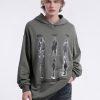 Y2k Hoodies Blurry Shadow Print Hoodie Oversized Hooded Sweatshirt Pullover Tops