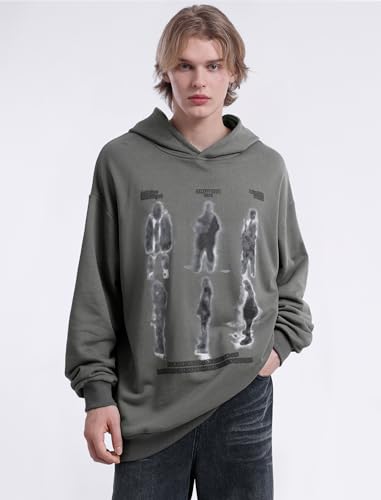 Y2k Hoodies Blurry Shadow Print Hoodie Oversized Hooded Sweatshirt Pullover Tops