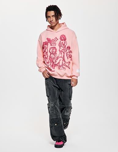 Mens Graphic Hoodies Y2k Cute Pullover Oversized Fashion Streetwear Casual Hooded Sweatshirt Unisex Tops