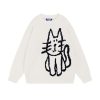Women's Pullover Sweater Hand Drawn Cat Graphic Printed Oversized Sweater Fall Winter Fashion Couple Tops