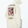 Graphic Hoodies for Men Letter Printed Hoodie Sweatshirt Oversized Streetwear Hooded Pullover