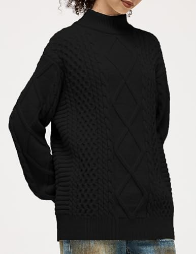 Oversized Sweater for Women Turtleneck Long Sleeve Sweater Arctic Velvet Knit Pullover