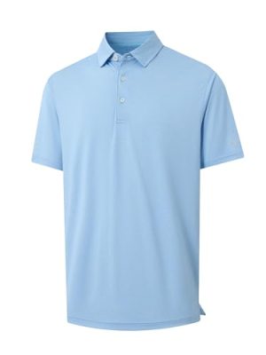 Golf Shirts for Men Dry Fit Moisture Wicking Performance Casual Jacquard Mens Polo Shirts Short Sleeve