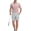 Mens Striped Golf Shirts Short Sleeve Silk-Like Touch Water-Resistant Breathable Soft Collared Polo Shirts for Men