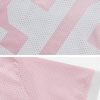 Womens Jersey Tshirts Letter Printed Tees V Neck Mesh Short Sleeve 2025 Y2k Summer Casual Tops Clothes