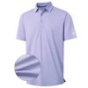 Mens Polo Shirts Short Sleeve Soft Lightweight Performance Dry Fit Jacquard Casual Collared Golf Polo Shirts for Men