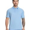 Golf Shirts for Men Dry Fit Moisture Wicking Performance Casual Jacquard Mens Polo Shirts Short Sleeve