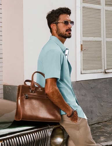 Mens Short Sleeve Button Down Shirts Casual Stylish Wrinkle-Free Untuckit Dress Shirt