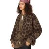 Leopard Print Cardigan Sweaters for Women Cheetah Y2k Crewneck Button Down Knit Cardigans Long Sleeve Sweater