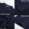 Mens Sweater Long Sleeve V Neck Pullover Sweater Knitted Textured Sweater