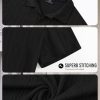 Mens Textured Knit Polo Shirts Loose Fit Stretch Casual Summer Collared Shirt (S-XXL)
