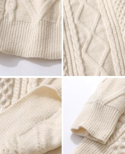 Oversized Knit Sweater Solid Vintage Pullover Sweater Unisex Woven Crewneck Knitted Tops