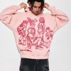 Mens Graphic Hoodies Y2k Cute Pullover Oversized Fashion Streetwear Casual Hooded Sweatshirt Unisex Tops