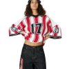 Oversized T Shirts Number Stripe Graphic Unisex Knit Tee Color Blocking Y2k Football Jersey 2025 Trend Tops