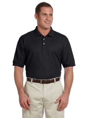 Men's Pima Piqué Short-Sleeve Polo L BLACK