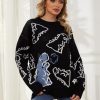 Dinosaur Sweater Women y2k Vintage Oversized Graphic Streetwear Knit Sweater Casual Cute Kawaii Tops