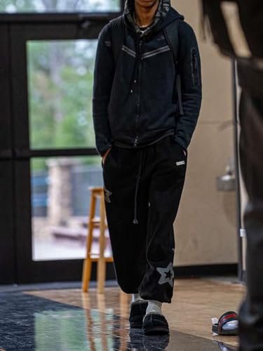 Men's Sweatpants Star Graphic Drawstring Pants Casual Jogger Pants with Pockets