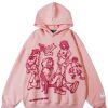 Mens Graphic Hoodies Y2k Cute Pullover Oversized Fashion Streetwear Casual Hooded Sweatshirt Unisex Tops