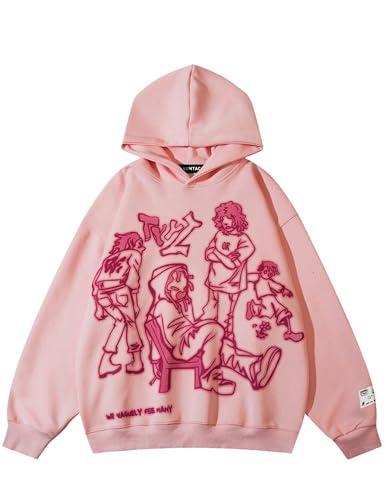 Mens Graphic Hoodies Y2k Cute Pullover Oversized Fashion Streetwear Casual Hooded Sweatshirt Unisex Tops
