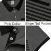 Men's Striped Polo Shirt Short Sleeve Casual Color Block Graphic Tee Collared Golf Shirts for Men
