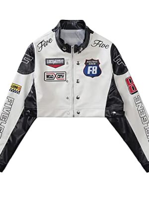 Cropped Leather Jacket Women PU Crop Moto Biker Racing Trendy Fashion Casual Coats