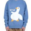 Brown Bear Sweater Mens Oversized Knit Sweater Animal Printed Sweater Long Sleeve Pullover Sweater